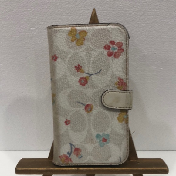 Coach Floral Leather IPhone 13 Phone Case - Picture 1 of 7